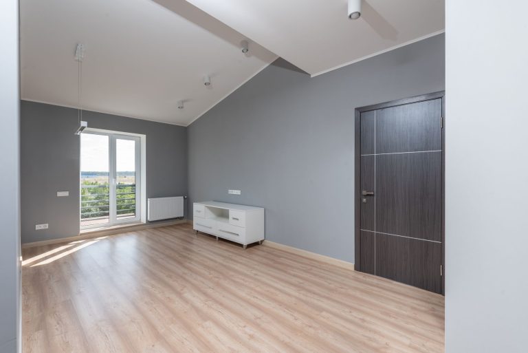 Oak hardwood flooring in a bright Minnesota living room