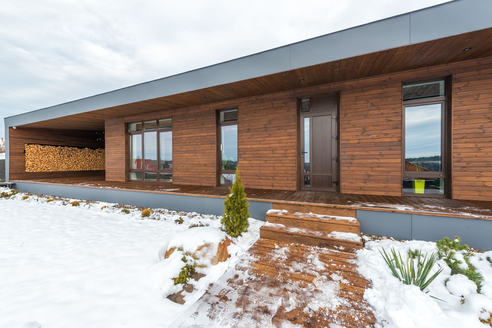 A Minnesota home in deep winter snow